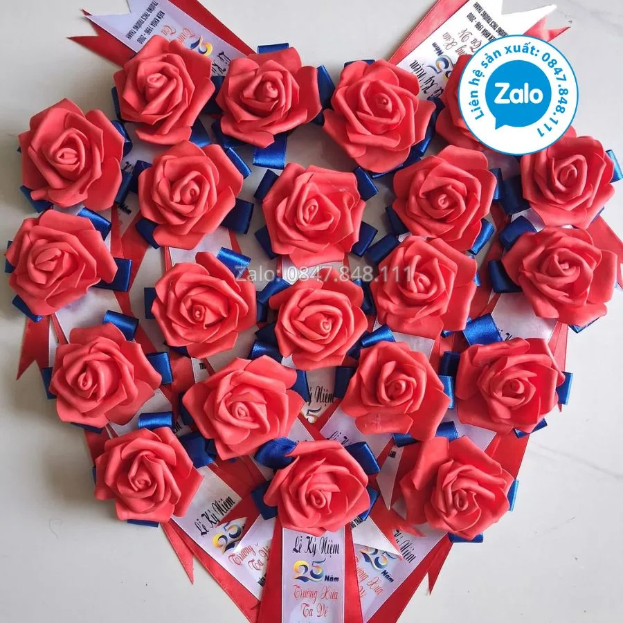 Hoa Cài Áo Xốp Lễ Kỷ Niệm 25 Năm Về Trường Xưa - Xưởng sản xuất hoa cài áo đại biểu Hoa Cài Áo Xốp Lễ Kỷ Niệm 25 Năm Về Trường Xưa