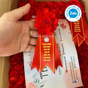 Hoa cài áo Tuyên dương, khen thưởng - Phụ Nữ Quân Đội: Vinh Quang Nữ Chiến Sĩ